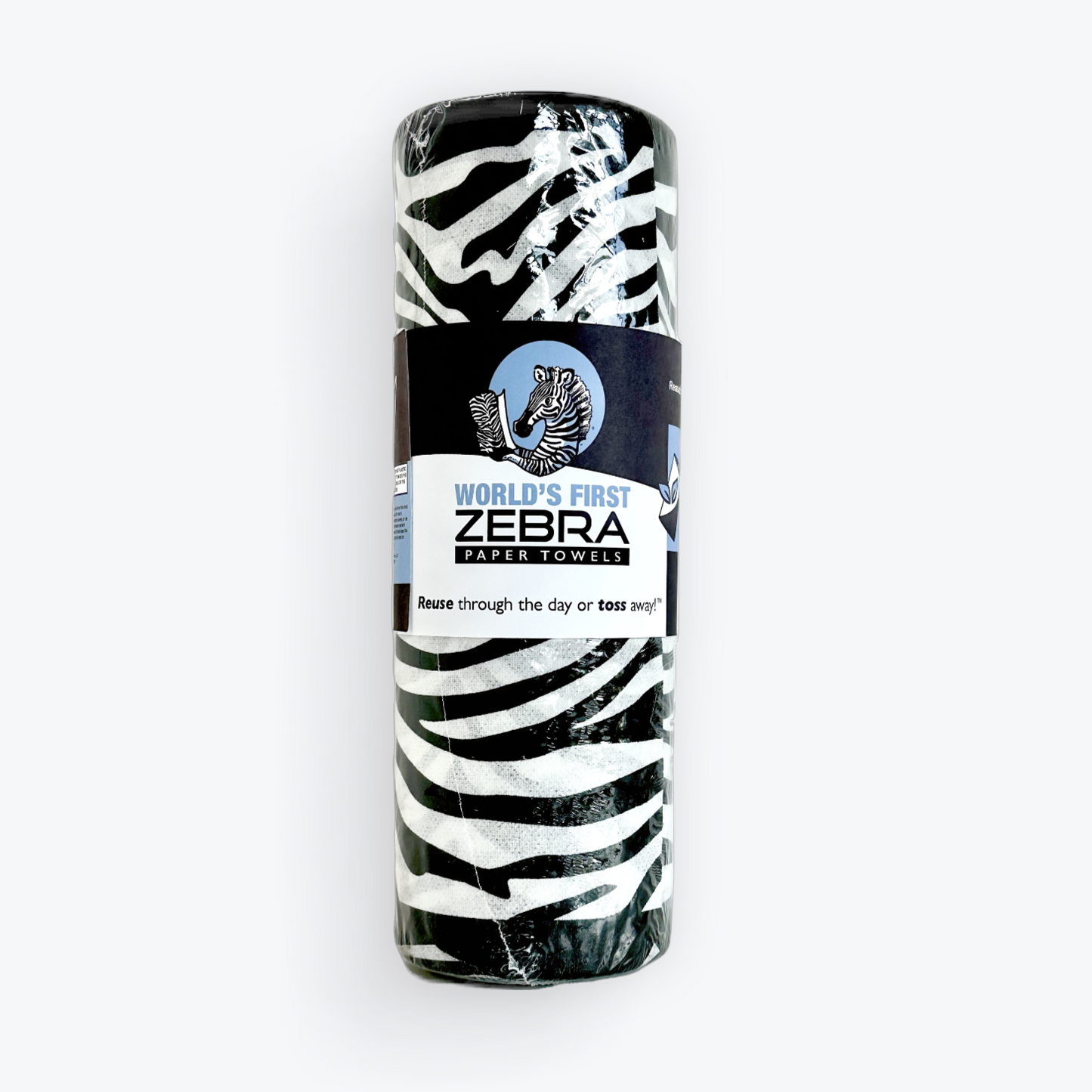 World's First Zebra Paper Towels - 100 Sheets - Reusable Black + White Paper Towels- Single Roll