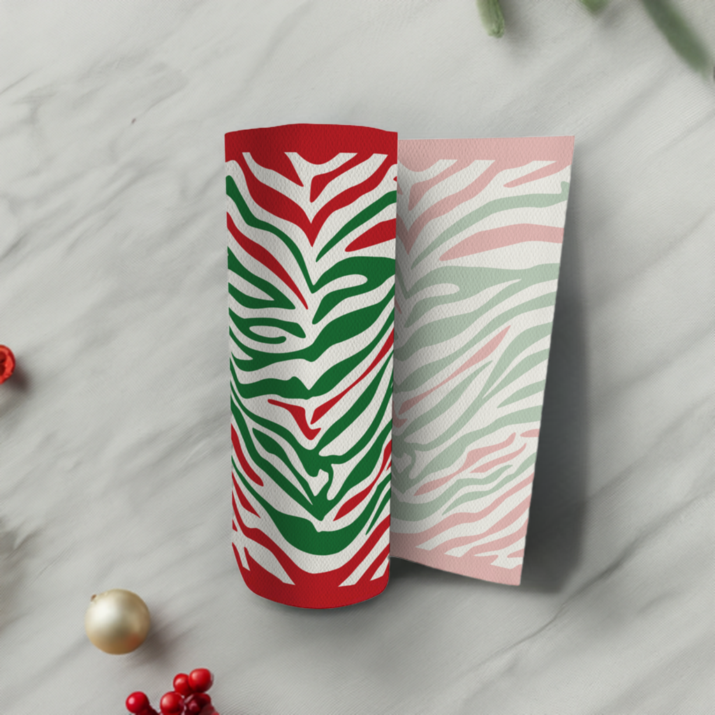 Christmas Zebra Paper Towels (Red + Green)