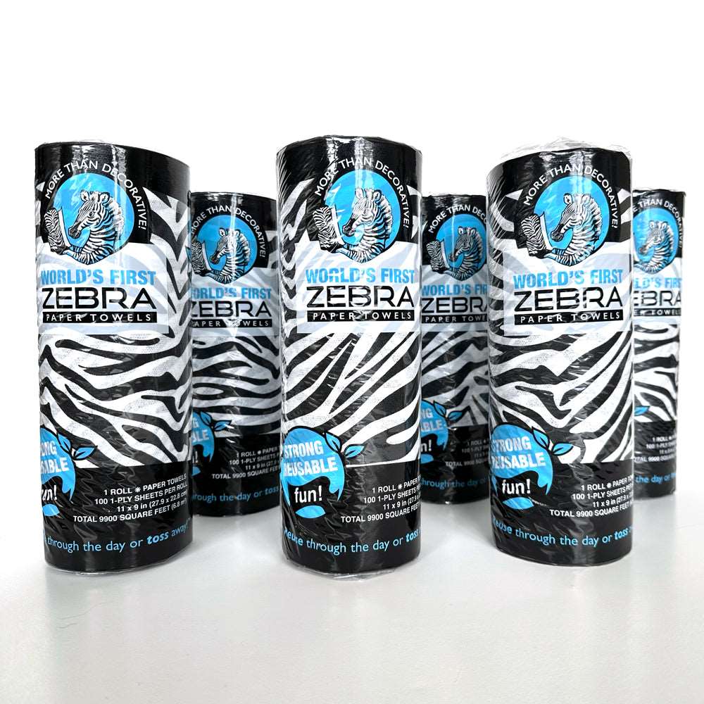 Reusable Paper Towels with Zebra Print - 100 STRONG Sheets per Roll