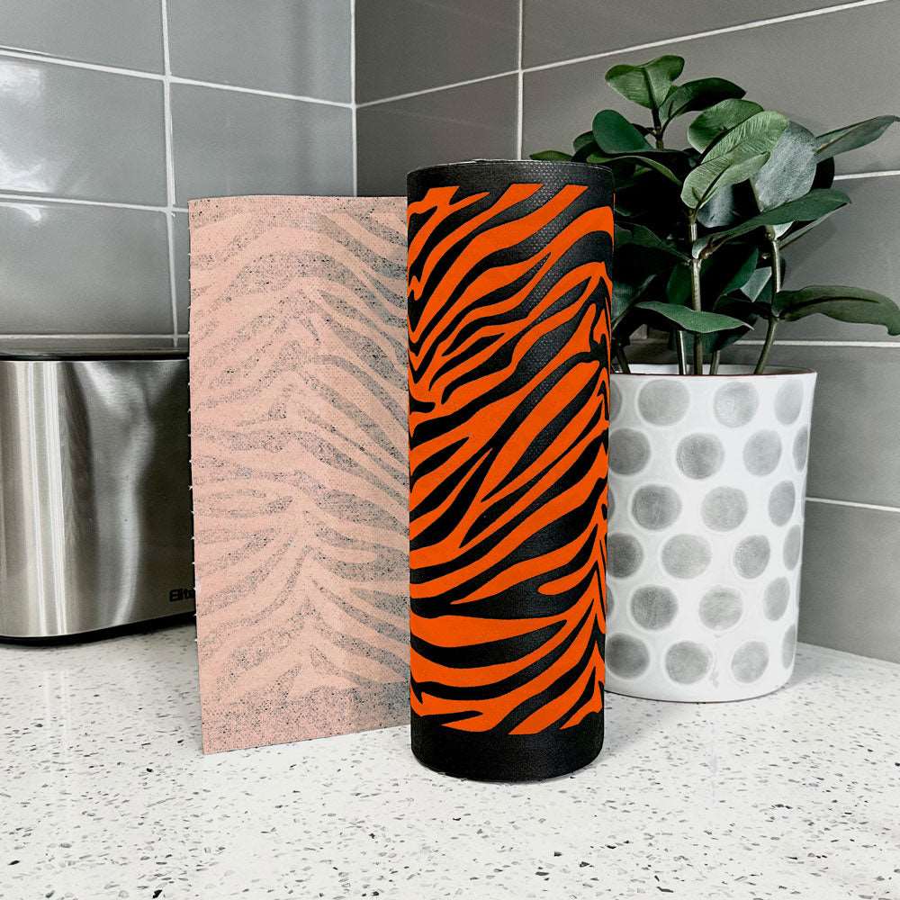 Orange + Black Zebra Paper Towels